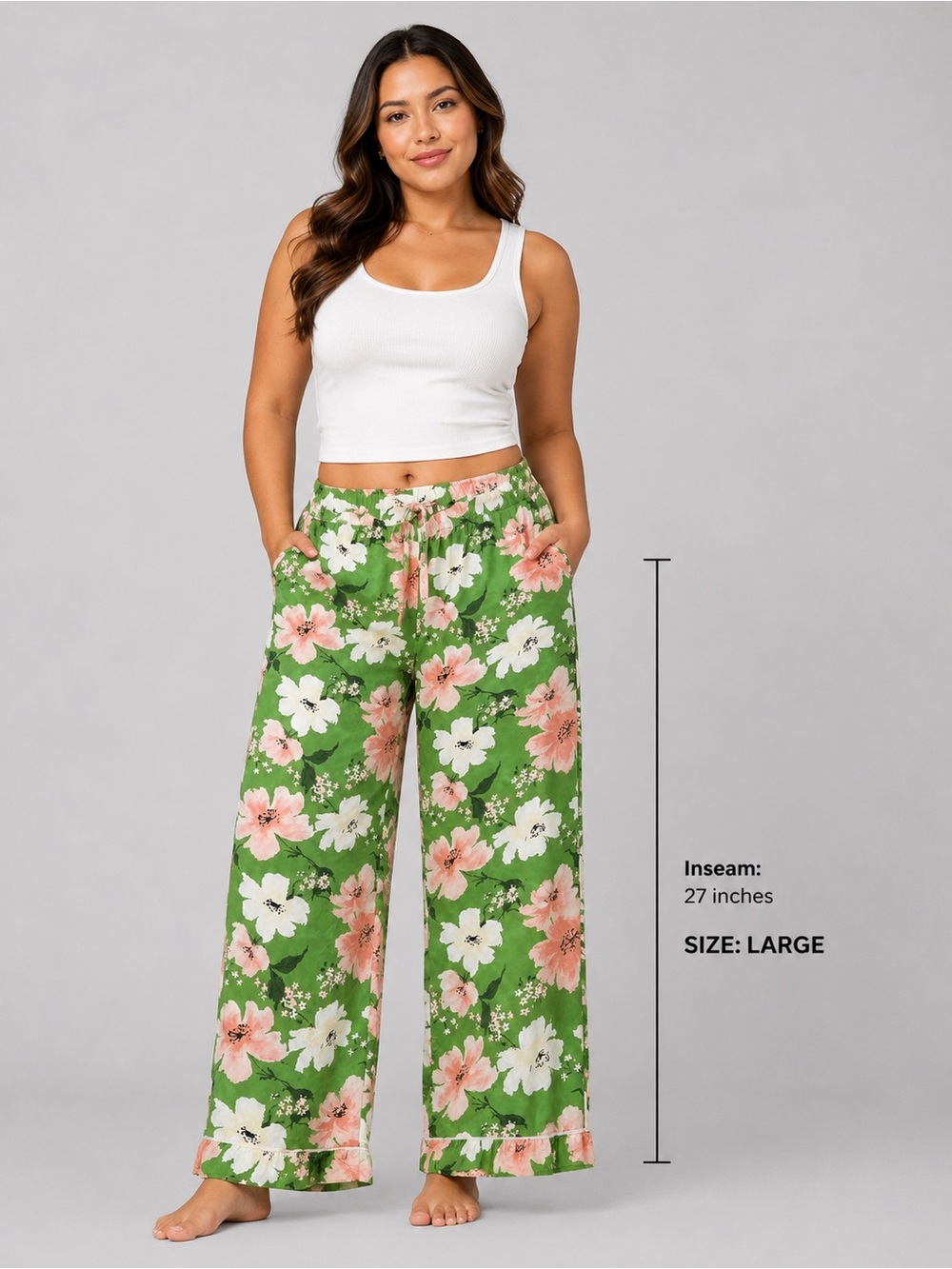 Gilligan & O'Malley Women's Floral Wide-Leg
Sleepwear Pants - Size Large
